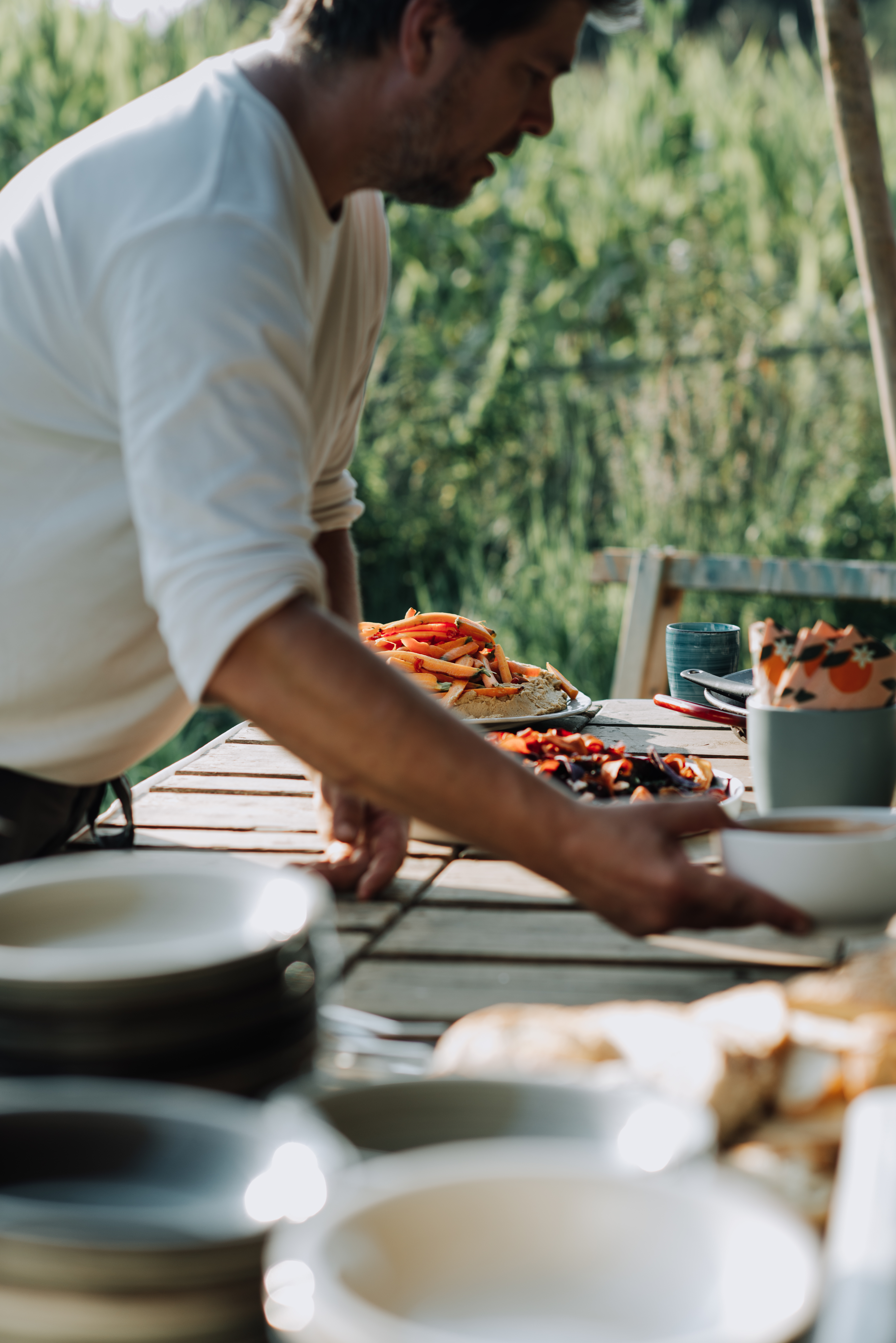 Gedekte tafel in het restaurant van Mariënhoeve